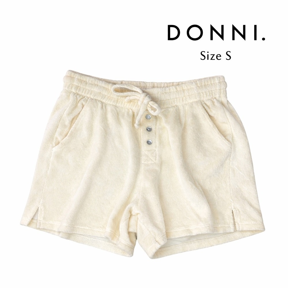 DONNI. Cream Terry Cloth Shorts